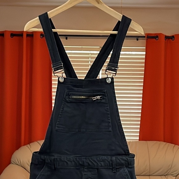 Forever 21 Women’s Y2K Black Denim Bib Overalls Jeans Size 27 - Picture 3 of 8